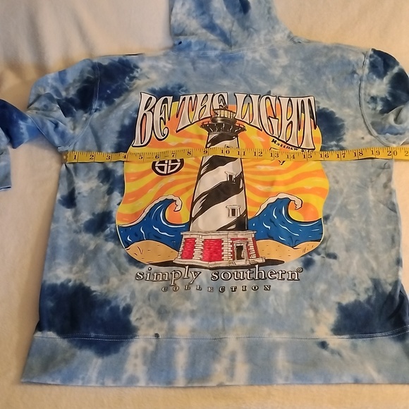 Simply Southern Tie Dye See The Good Be The Light Hoodie Women's Medium Read - Picture 4 of 5